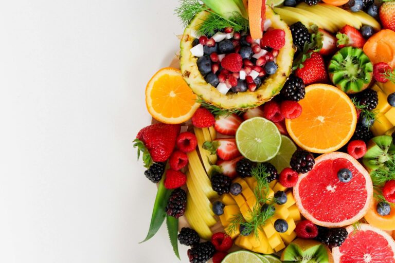Colorful fresh fruit variety nicely placed